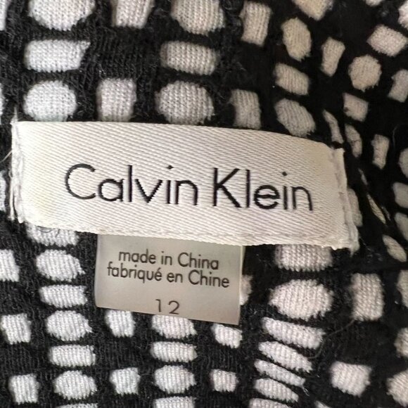 Calvin Klein Black & White MIDI Dress Size 12 - Picture 5 of 6